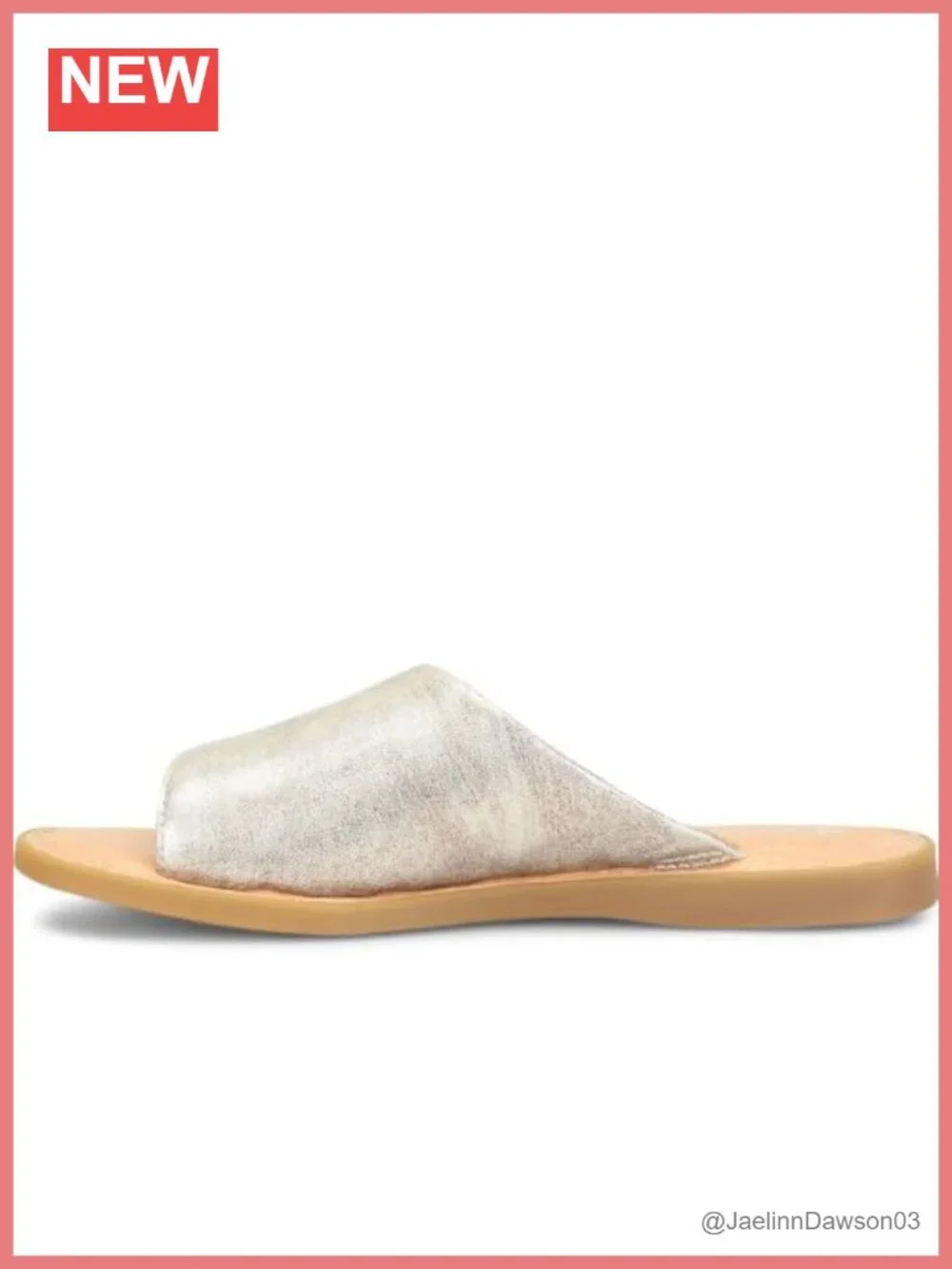 Women's Leather Slide Sandals - Slip On Open Toe Flats, Comfortable Casual